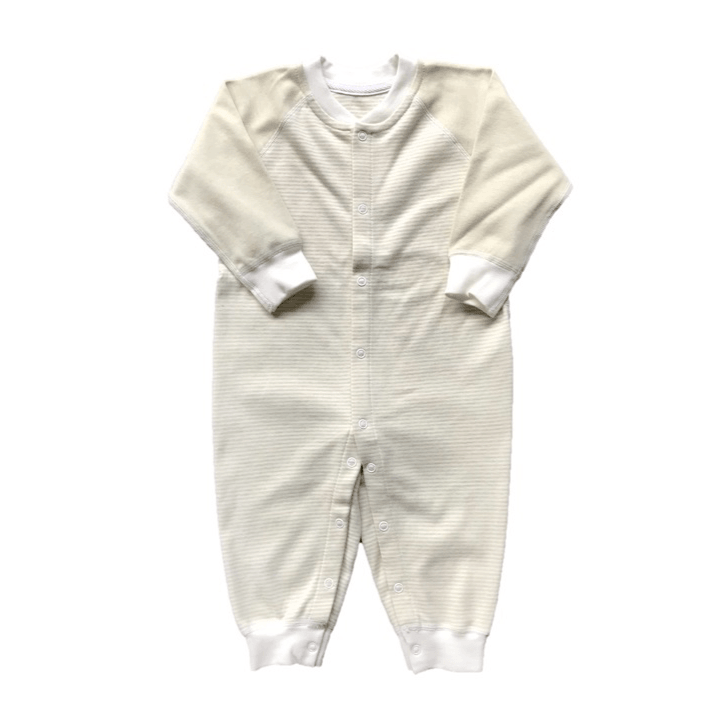 Yoji Sleep Suit Green Striped | The Nest Attachment Parenting Hub