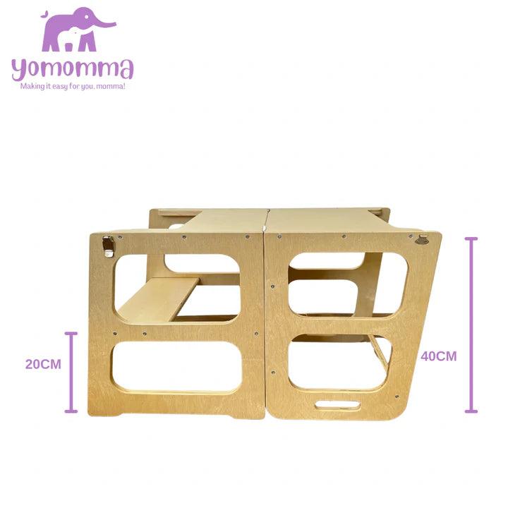 Yomomma Learning Tower 2 in 1 Convertible to Desk & Chair | The Nest Attachment Parenting Hub