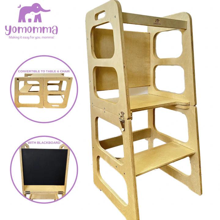 Yomomma Learning Tower 2 in 1 Convertible to Desk & Chair | The Nest Attachment Parenting Hub