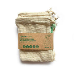 Zippies Cotton Mesh Produce Bags 5's | The Nest Attachment Parenting Hub
