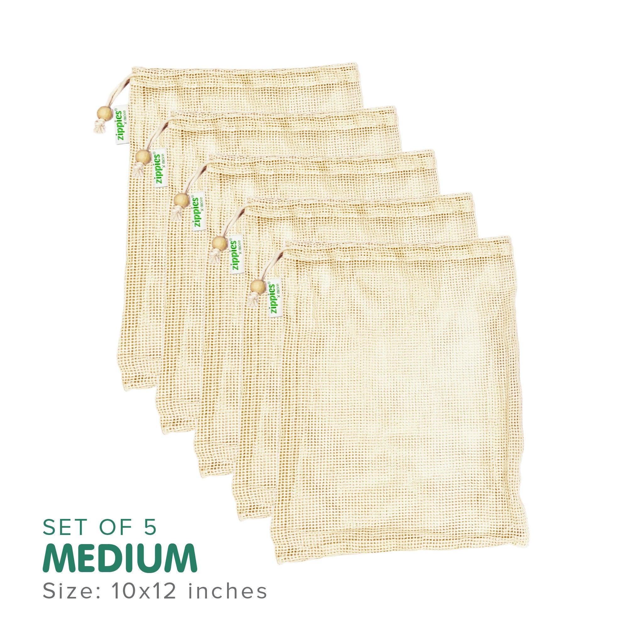 Zippies Cotton Mesh Produce Bags 5's | The Nest Attachment Parenting Hub