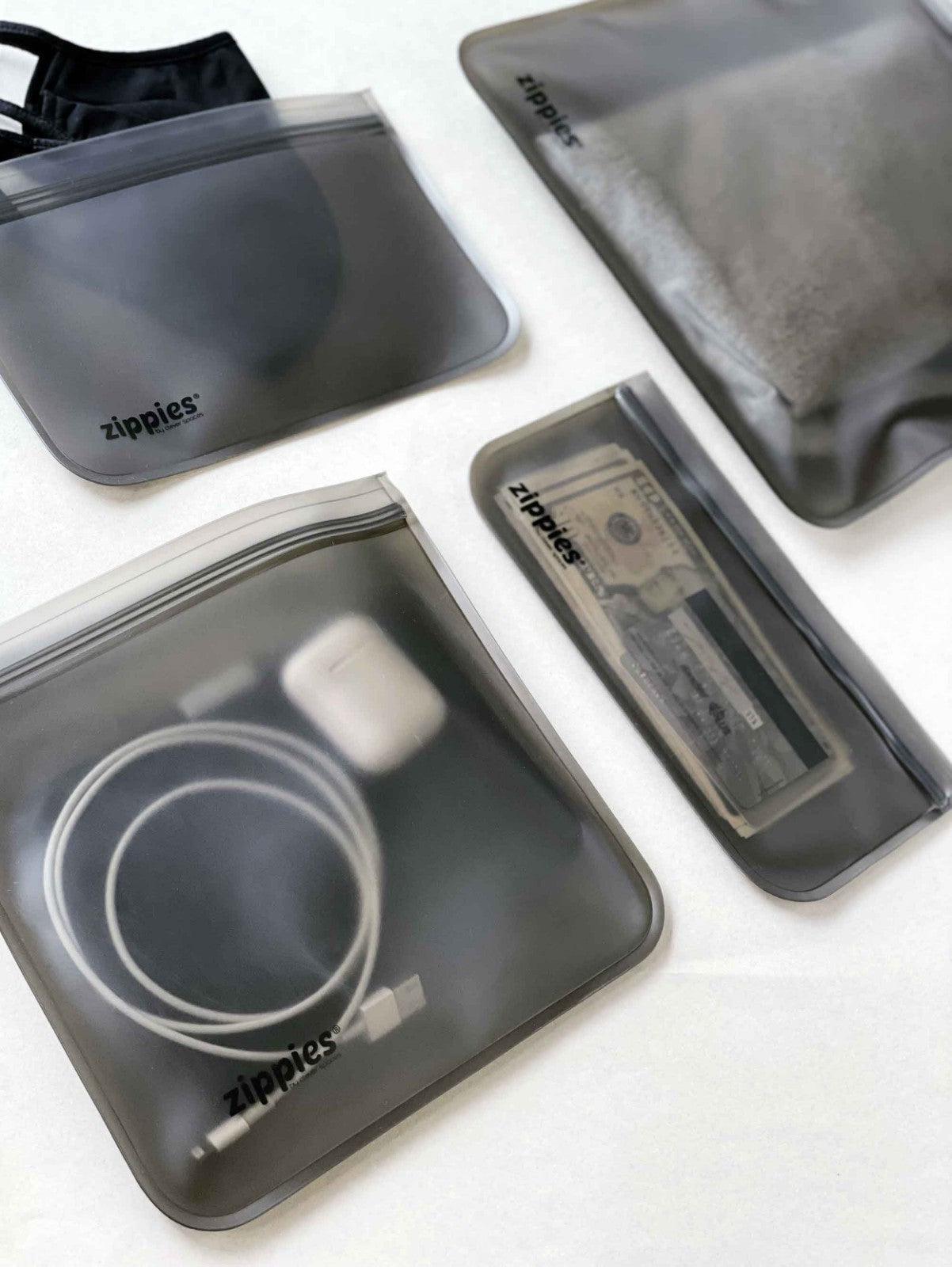 Zippies Reusable Bags Lay Flat Series - Steel Grey | The Nest Attachment Parenting Hub