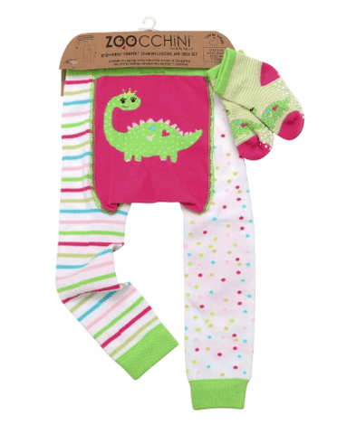Zoocchini Grip+Easy Comfort Crawler Legging & Sock Set - 12-18M | The Nest Attachment Parenting Hub