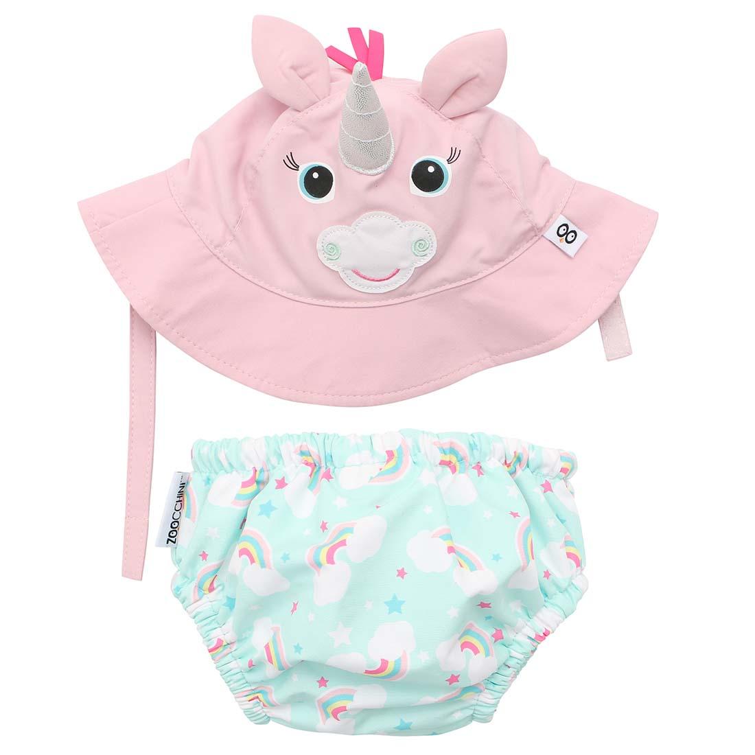 Zoocchini UPF50+ Baby Swim Diaper & Sun Hat Set (6-12 months) | The Nest Attachment Parenting Hub