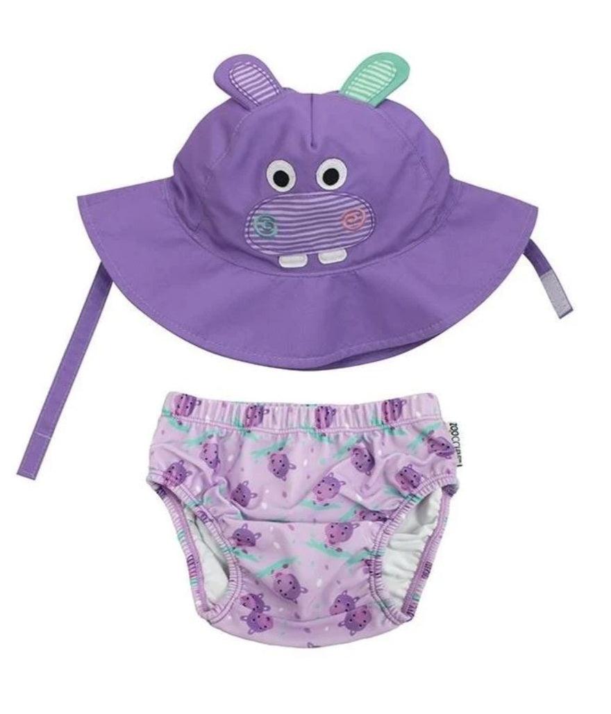 Zoocchini UPF50+ Baby Swim Diaper & Sun Hat Set (6-12 months) | The Nest Attachment Parenting Hub