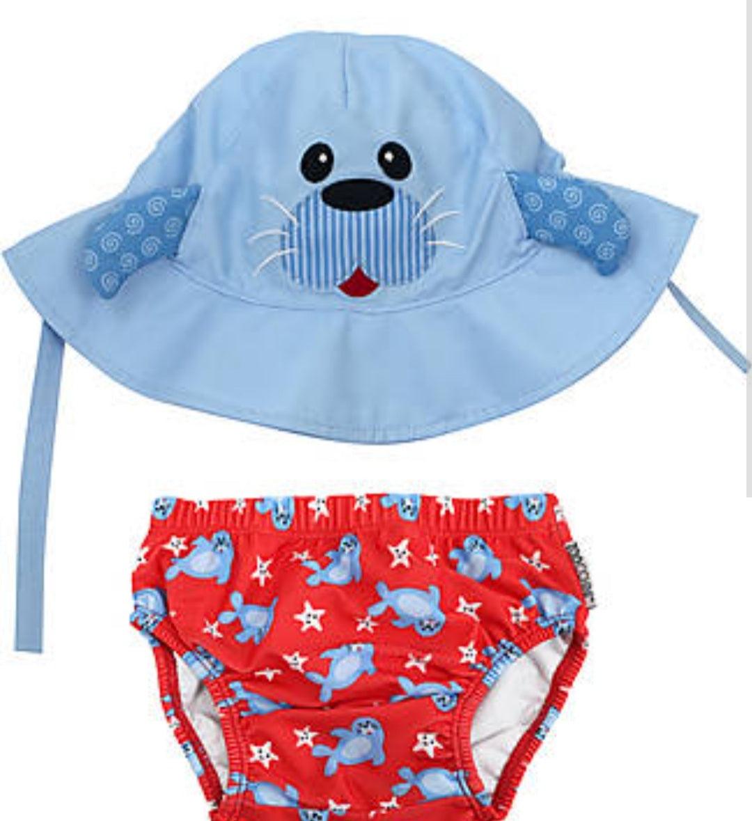 Zoocchini UPF50+ Baby Swim Diaper & Sun Hat Set (Large 12-24months) | The Nest Attachment Parenting Hub