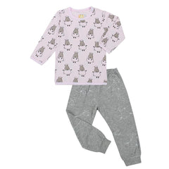 Baa Baa Sheepz Long Sleeve Shirt + Pants - Pink Big Sheep + Grey Moon Sheep | The Nest Attachment Parenting Hub