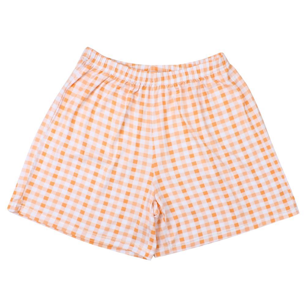 Baa Baa Sheepz Women Shorts Orange Checkers | The Nest Attachment Parenting Hub