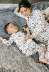 Bamberry x Kryz Adult Long Sleeves Button Down PJ Set - Whale | The Nest Attachment Parenting Hub