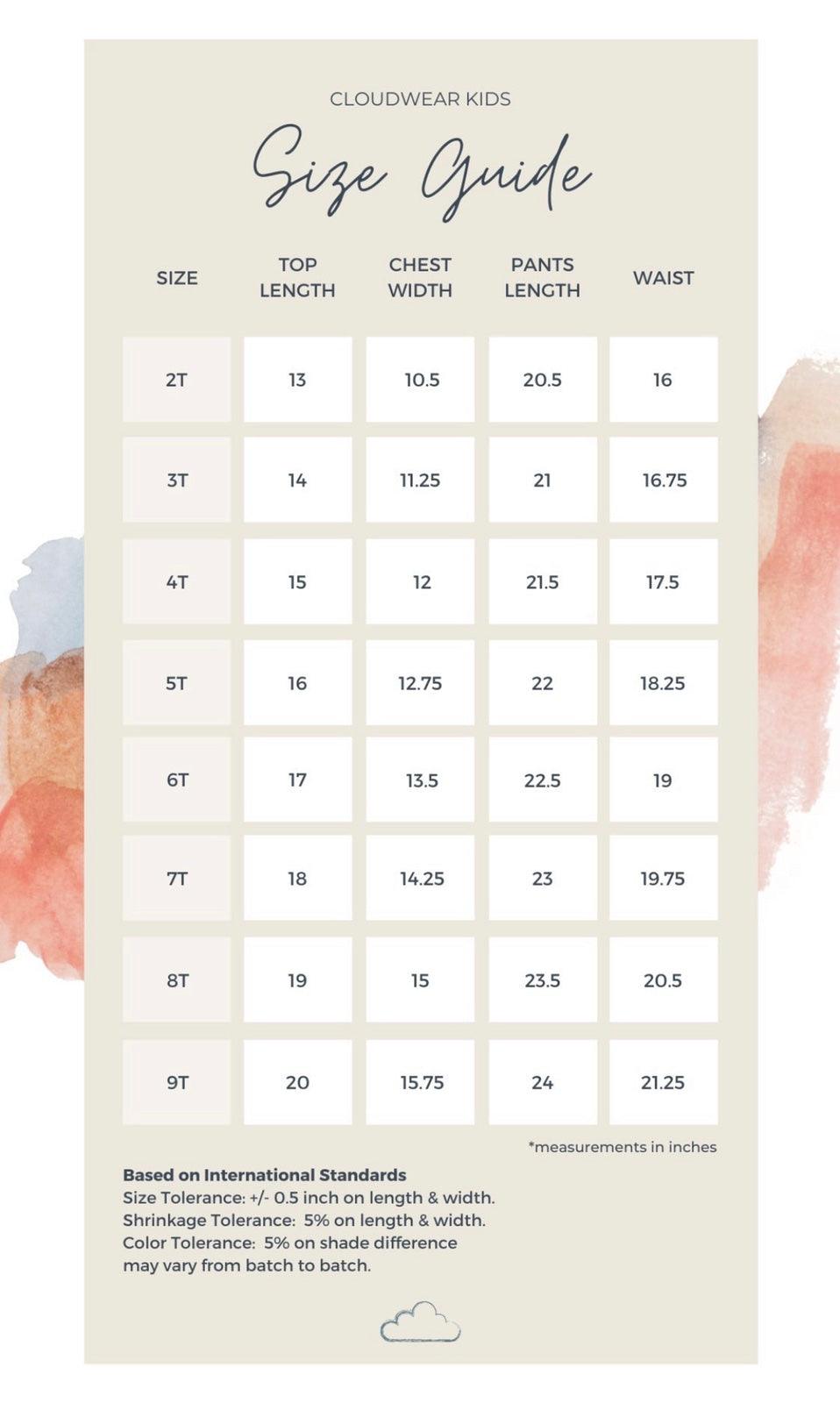 Cloudwear Bamboo Long Sleeves Pajama Set 8T | The Nest Attachment Parenting Hub