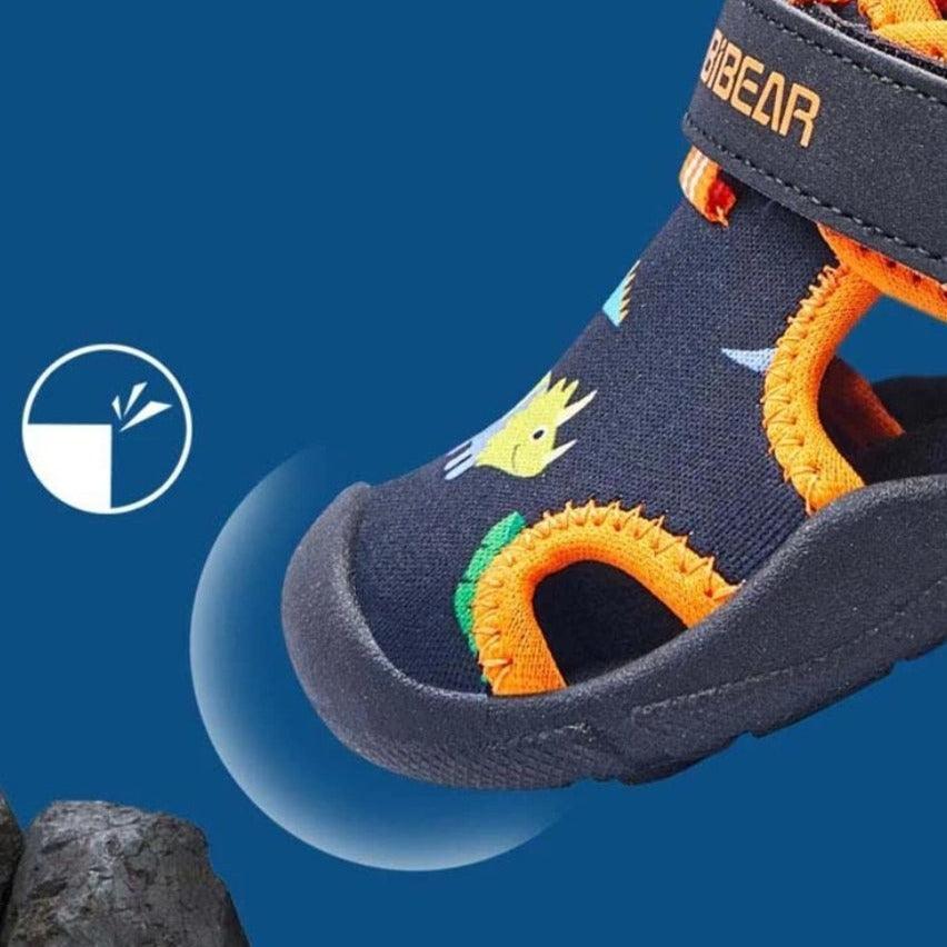 Hobibear Swim Sandals Orange Dino | The Nest Attachment Parenting Hub