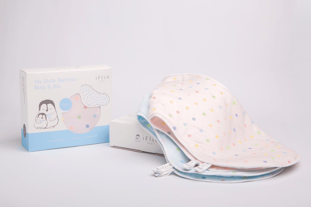 Iflin My Style Bamboo Burp & Bib (2-in1) | The Nest Attachment Parenting Hub