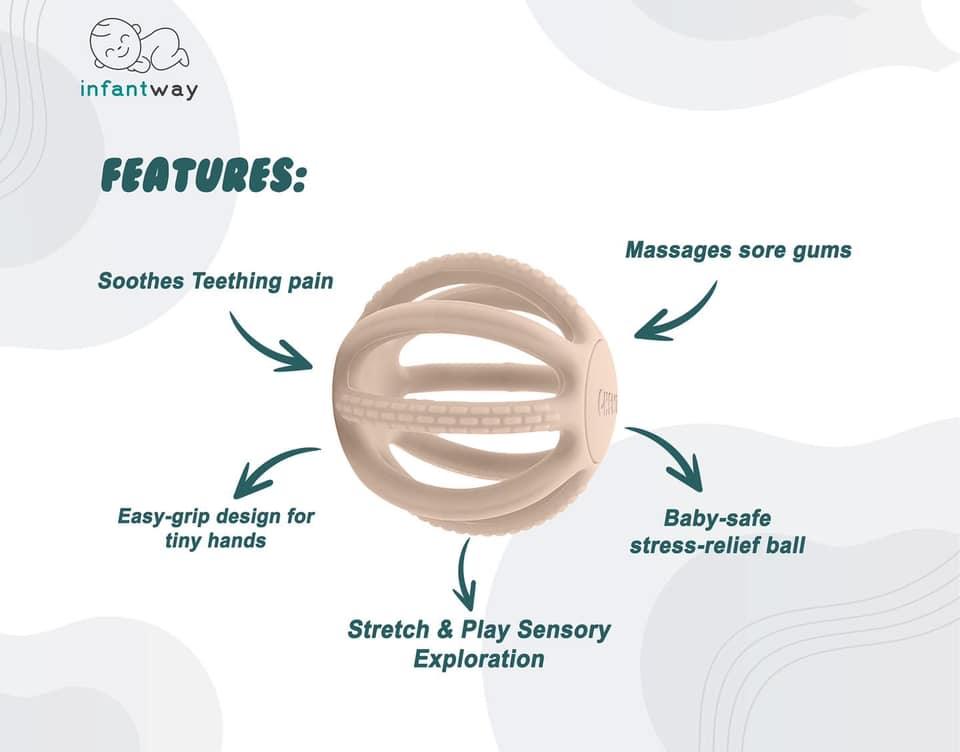 Infantway Chewball Stretch & Play Sensory Teething Toy | The Nest Attachment Parenting Hub