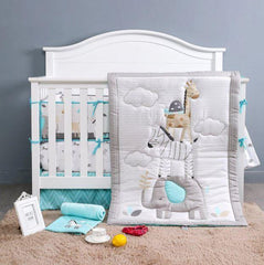 Juju Nursery Balancing Animals 7-Piece Crib Bedding Set | The Nest Attachment Parenting Hub