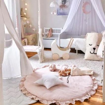 Juju Nursery Cotton Ruffled Playmat | The Nest Attachment Parenting Hub