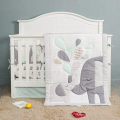 Juju Nursery Elephant Love 7-Piece Crib Bedding Set | The Nest Attachment Parenting Hub