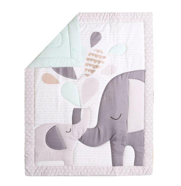 Juju Nursery Elephant Love 7-Piece Crib Bedding Set | The Nest Attachment Parenting Hub