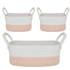Living Textiles 3pc Cotton Nursery Storage - Pink | The Nest Attachment Parenting Hub