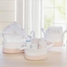 Living Textiles 3pc Cotton Nursery Storage - Pink | The Nest Attachment Parenting Hub