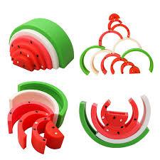 LuluBaby Watermelon Silicone Teether Stacking Toy | The Nest Attachment Parenting Hub
