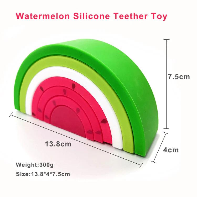 LuluBaby Watermelon Silicone Teether Stacking Toy | The Nest Attachment Parenting Hub