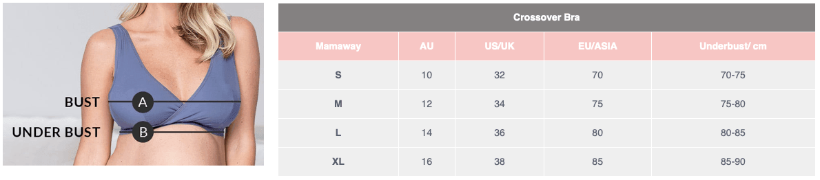 Mamaway Antibacterial Crossover Sleeping & Nursing Bra Pink 170822D | The Nest Attachment Parenting Hub