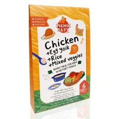 Picnic Baby Chicken with Egg Yolk Rice and Mixed Veggies 100g (6m+) | The Nest Attachment Parenting Hub