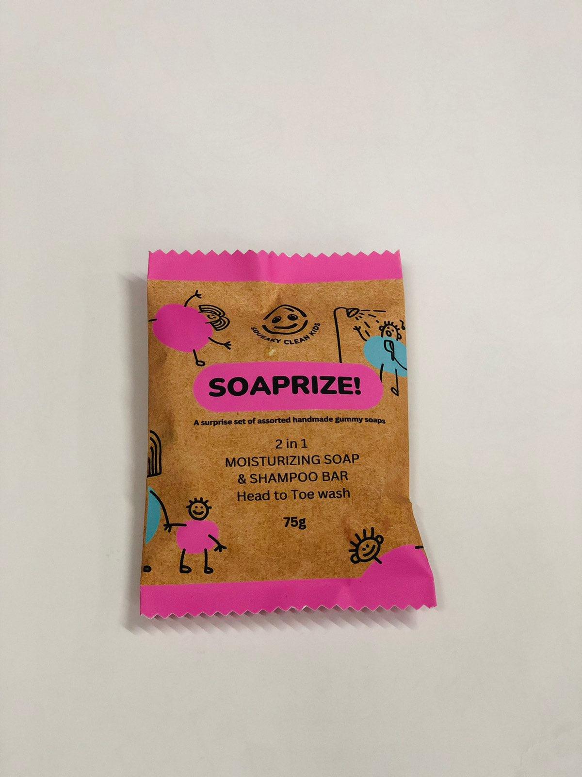 Squeaky Clean Kids Soaprize 2in 1 Moisturizing Soap & Shampoo Bar Head to Toe Wash 65g | The Nest Attachment Parenting Hub