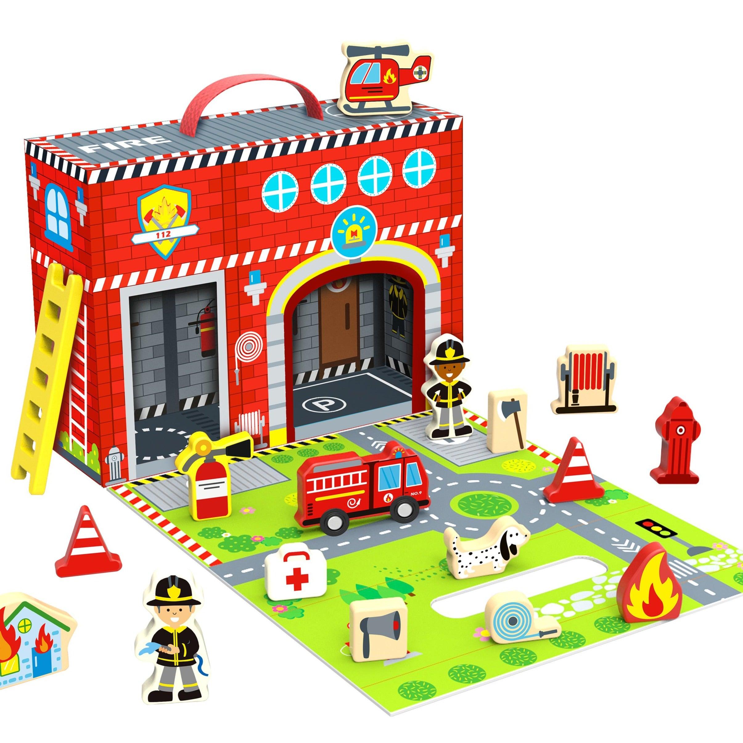 Tooky Toys Fire Station Story Box | The Nest Attachment Parenting Hub