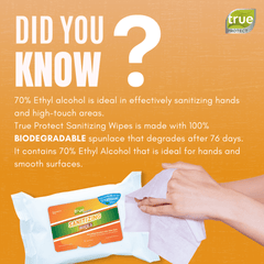 True Protect 100% Biodegradable Sanitizing Wipes | The Nest Attachment Parenting Hub